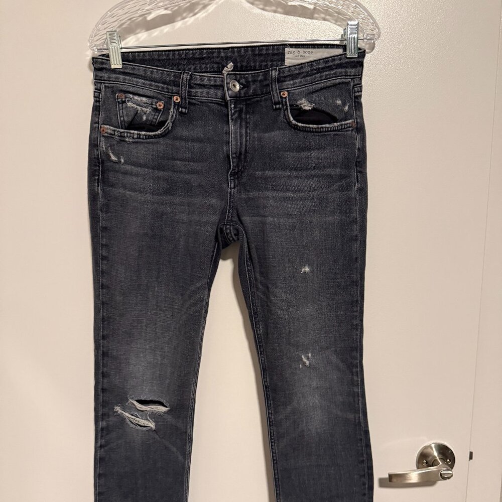 Rag & Bone Skinny Jeans – Dark Wash Distressed | Size 26
